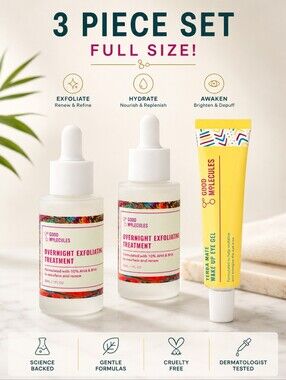 Overnight Exfoliating Treatment & Depuffing Eye Gel Set From Good Molecules